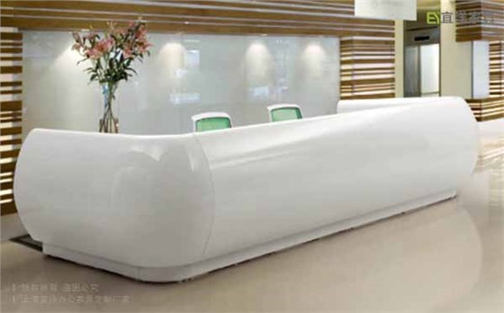 高光烤漆前臺(tái)接待臺(tái),異形現(xiàn)代前臺(tái)