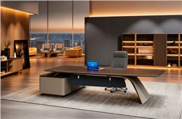 宜洋博仁大班臺 BR-02B_上海高端總裁桌定制_胡桃木辦公家具 - 宜洋家具官網