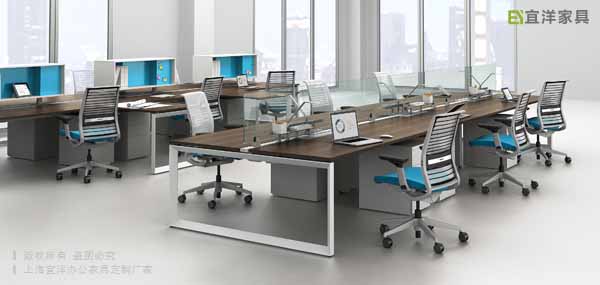 鋼制員工組合桌,鋼制辦公家具定制