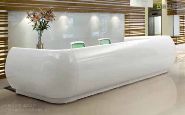 高光烤漆前臺(tái)接待臺(tái),異形現(xiàn)代前臺(tái)