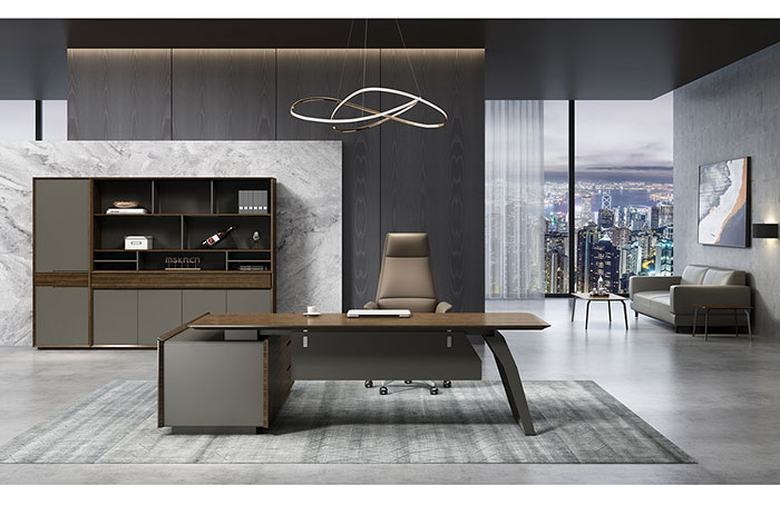 實(shí)木大班臺,總裁辦公桌,烤漆面板