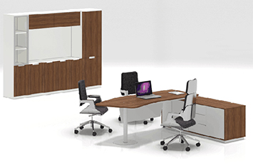 組合辦公桌-工作辦公桌-書柜電腦桌-板式辦公桌